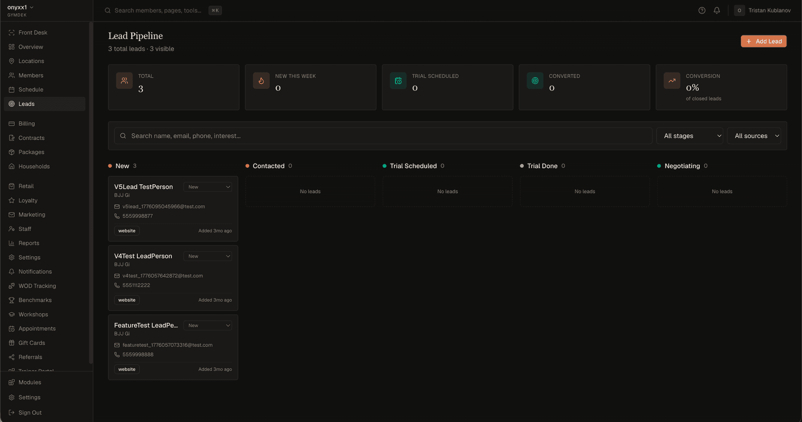 Gym ERP, built in-house by Batch