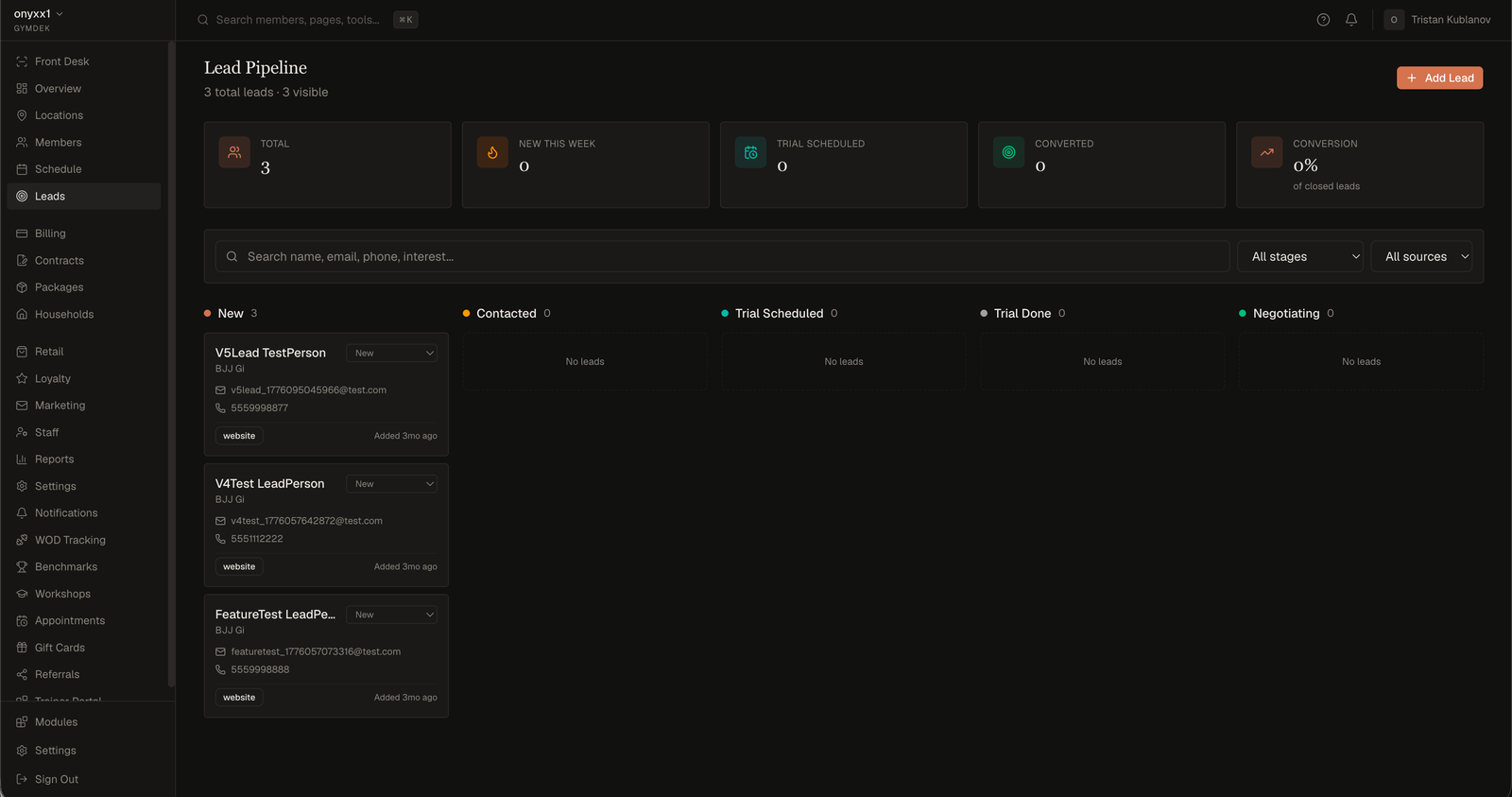 Gym ERP, built in-house by Batch